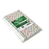 PAPSTAR Trinkhalme Papier Ø 6 mm · 20 cm "Stripes"