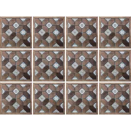 Queence Fliesenaufkleber Mosaik Muster 12er Set 15cm x 15cm