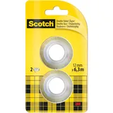 Scotch doppelseitiges Klebeband 12,0 mm x 6,3 m 2 Rollen