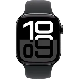 Apple Watch Series 10 GPS 42 mm Aluminiumgehäuse diamantschwarz Sportarmband schwarz S/M