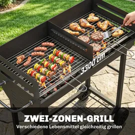 Outsunny Holzkohlegrill Grillwagen schwarz