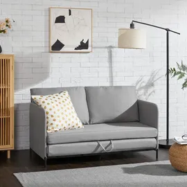 [en.casa] Schlafsofa Soini 2-Sitzer Hellgrau