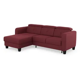 sit&more Ecksofa SIT & MORE "Belluci L-Form", rot (bordeaux), B:247cm H:85cm T:170cm, Sofas, Ecksofa, inklusive Federkern, wahlweise mit Bettfunktion und Bettkasten