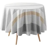 Douceur d'Intérieur, Runde Tischdecke (Ø 180 cm) Iliade, Baumwolle & Polyester gewebt, Weiß