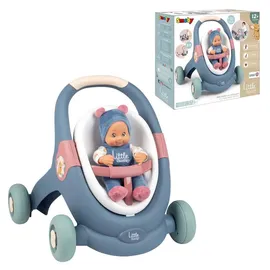 Smoby Little Smoby 3-in-1 Puppenwagen mehrfarbig Blau
