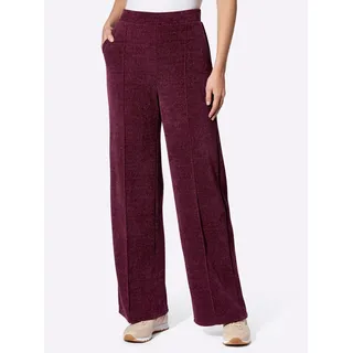 Jerseyhose HEINE, Damen, Gr. 50, Normalgrößen, rot (burgund), 70% Viskose, 25% Polyamid, 5% Elasthan, unifarben, Hosen