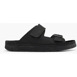 Leder Komfort Pantolette - Herren - schwarz