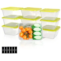 Cozary 10pcs Frischhaltedosen mit Deckel, Aufbewahrungsdosen Rechteckig mit Deckel, Gefrierdosen & Mikrowellengeeignet, BPA-freie Lebensmittelbehälter, Gefrierdosen für Mealprep & Küche, 1100ml