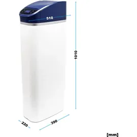 Wiltec SOFT-R2 Wasserenthärtungsanlage, Wasserentkalkung mit 2000 l/h, Entkalkungsanlage mit Ionentauscher, Wasserenthärter mit 10 l Soletank