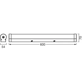 Osram - LED-Badspiegelleuchte ORBIS Tube LED/12W/230V 60 cm IP44 Schwarz - Schwarz