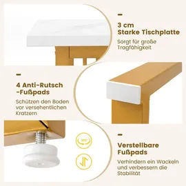 Costway Esszimmertisch 160 x 76 x 60 cm Weiß/Gold