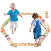 Aiyaplay Balancebalken-Kinderset aus Holz, 3-8 Jahre, zweiseitig, Koordination
