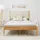 Homestyle4u Holzbett Beige Holz, Textil, Schlafzimmer, Betten, Polsterbetten