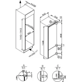 Amica EKGCS 386 900 Einbau-Kühlgefrierkombination (212 l, 1440 mm hoch)
