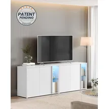 songmics home Sideboard  Beleuchtet  Weiß