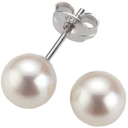 Paar Ohrstecker »Schmuck Geschenk Ohrschmuck Perle«, mit Süßwasserzuchtperle, 89909320-3 silberfarben-weiß