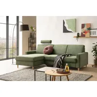 XDREAM Ecksofa Kos, mit verstellbarer Kopfstütze, Recamiere wahlweise links oder rechts bestellbar, Made in Europe grün