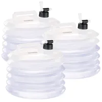 Semptec Faltbare Wasserkanister mit Zapfhahn, 15 Liter, rund, 3er-Set