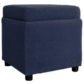 KAWOLA Hocker mit Stauraum IDA Stoff dunkelblau