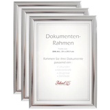 Ideal Trend 2er 3er 5er 10er Pack Dokument Bilderrahmen 21x29,7 DIN A4 Urkunde Foto Rahmen: Farbe: 3er Pack Silber