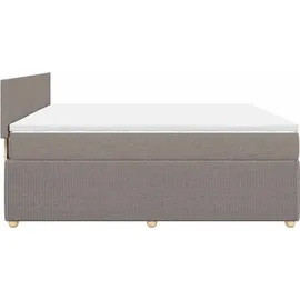 vidaXL Boxspringbett mit Matratze Taupe 180x200 cm Stoff