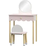 [en.casa] Kinderschminktisch mit Stuhl Vestnes Cotton Candy/Weiß