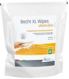 Becht XL Wipes Desinfektionstücher, alkoholfrei, Vorgetränkte Desinfektionstücher für optimale Hygienezustände, 1 Nachfüllpackung = 90 Tücher
