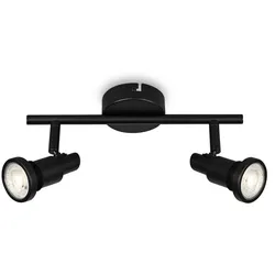 BRILONER LEUCHTEN LED Deckenspot "LED Spotleuchte 2-flammig, Metall, schwarz", schwarz, Lampen
