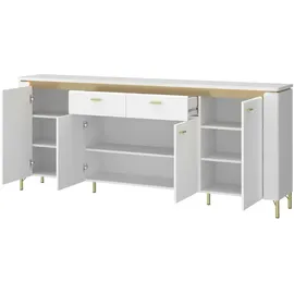 Möbel Kraft Sideboard 200,3 x 87,3 x 40 cm Weiß