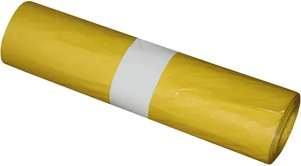 Müllsack gelb 70 L 18 my (Typ 20) mittelstarkes HDPE Material, 575 x 1000 mm