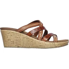 SKECHERS Damen Beverlee Tiger Posse Keilsandale, Luggage Duraleather, 38 EU