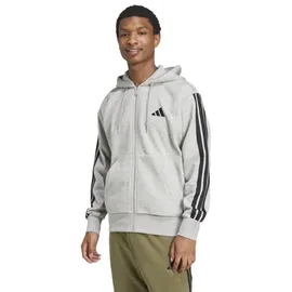 adidas Essentials 3-Streifen Kapuzenjacke Herren grau L
