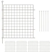 Relaxdays Teichzaun mit 5 Elementen Braun