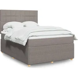 vidaXL Boxspringbett 140 x 200 cm Taupe