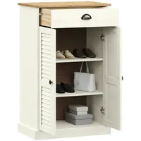 VidaXL Schuhschrank VIGO Weiß 60x35x96 cm Massivholz Kiefer