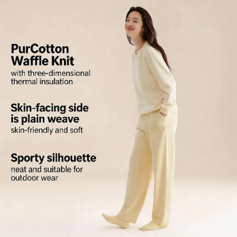 JAYXKEY Damen Loungewear-Strickset, hell-geröstetes Beige, Top: UK 12 (M); Bottom: UK 12 (M)