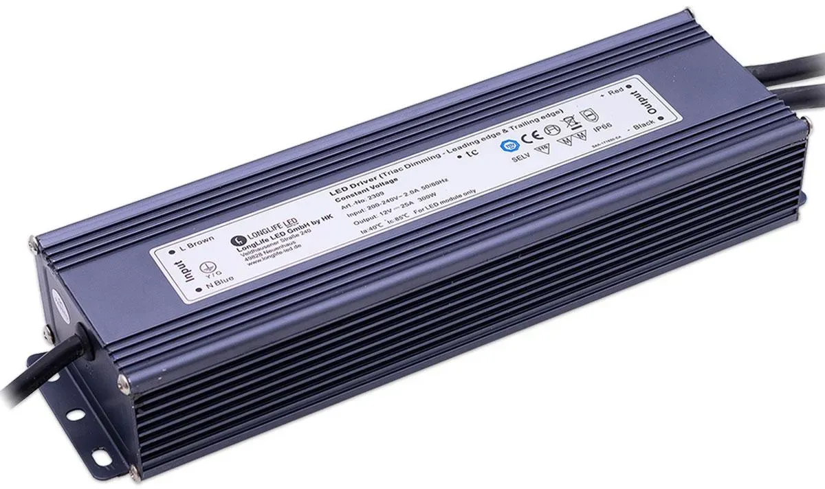 LED Netzteil 300W 12V 25A IP66 dimmbar TRIAC LongLife LED KVF-12300-TDH Schaltne...