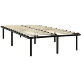 vidaXL Bettgestell Schwarz Metall 140x200 cm