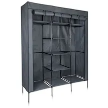 your GEAR Kleiderschrank Grado - Mehrzweck Stoffschrank mit 2 Kleiderstangen und 9 Ablagen für Flexible Aufbewahrung im Schlafzimmer oder Kinderzimmer 150x45x185cm - Kleiderschrank Organizer