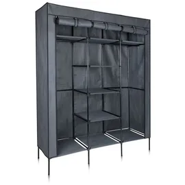your GEAR Kleiderschrank Grado - Mehrzweck Stoffschrank mit 2 Kleiderstangen und 9 Ablagen für Flexible Aufbewahrung im Schlafzimmer oder Kinderzimmer 150x45x185cm - Kleiderschrank Organizer