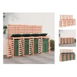 vidaXL Mülltonnenbox für 4 Tonnen Massivholz Douglasie