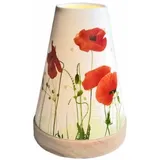 Hellmann Teelichtleuchter Vintage Style Nr.32 Mohnblumen rot/weiß 14,5 cm hoch