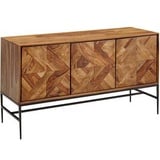 Wohnling Sideboard WL6.559, sheesham, mit Türen, 123 x 70cm, Massivholz