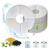 GIAPINST 12 Stück Katzenbrunnen Filter, Trinkbrunnen Filter für 2.4L/85oz Wasserspender Katzen, Ersatzfilter Wasserbrunnen für Katzen, Harz aktivierte Kohlenstoff Dreifacher Filtration