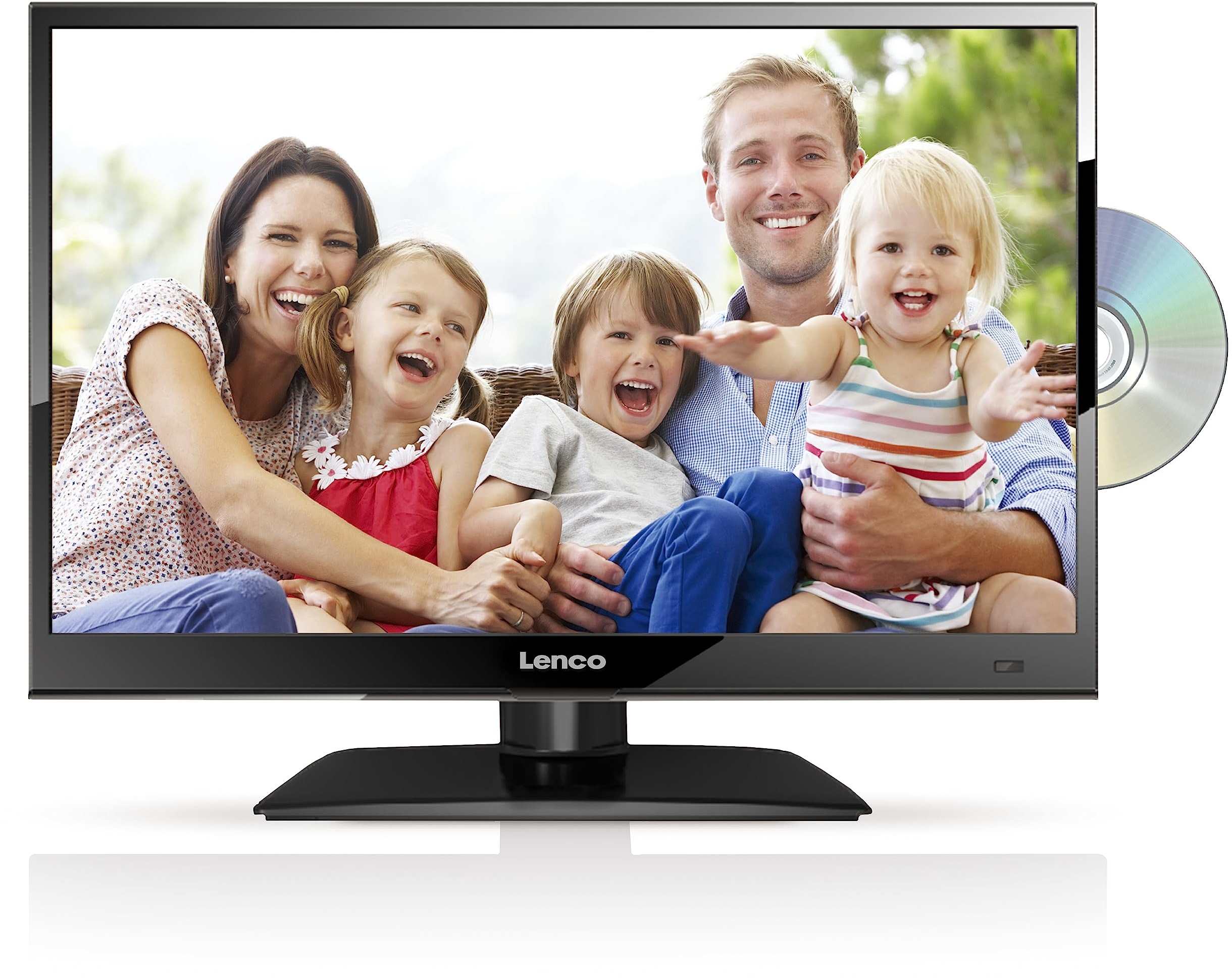 Lenco DVBT2 Fernseher DVL-1662BK 16 Zoll (40 cm) mit DVD-Player und 12 Volt Kfz-Adapter, Schwarz