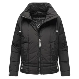 Navahoo leichte Damen Steppjacke kurze Übergangsjacke oversized mit Fledermausärmeln Luftzauber 14 Black Gr. XS - XS