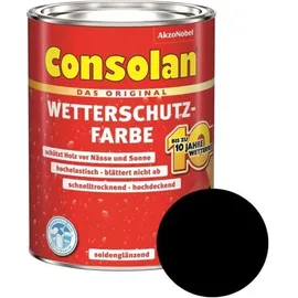 Consolan Wetterschutz-Farbe 750 ml schwarz seidenglänzend