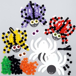 Spinnen Pom Poms Bastelsets  (pro Set 5) Halloween-Basteleien