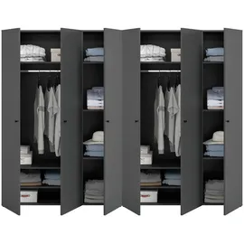 Livetastic Drehtürenschrank DARWIN 240 x 176 x 51 cm Anthrazit