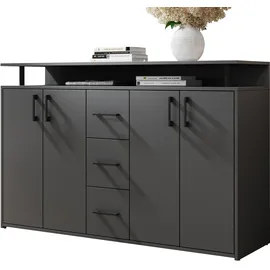 Die Möbelfundgrube Highboard 139 x 90 x 34 cm Anthrazit